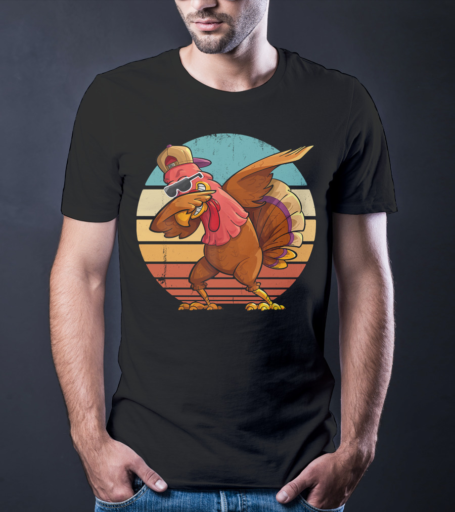 Thanksgiving Turkey Dabbing In Sunglasses And Hat T-Shirt