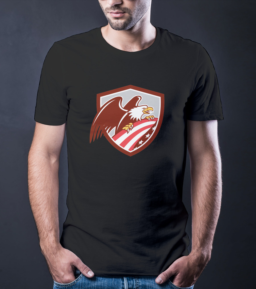 American Bald Eagle Shield With USA Flag T-Shirt