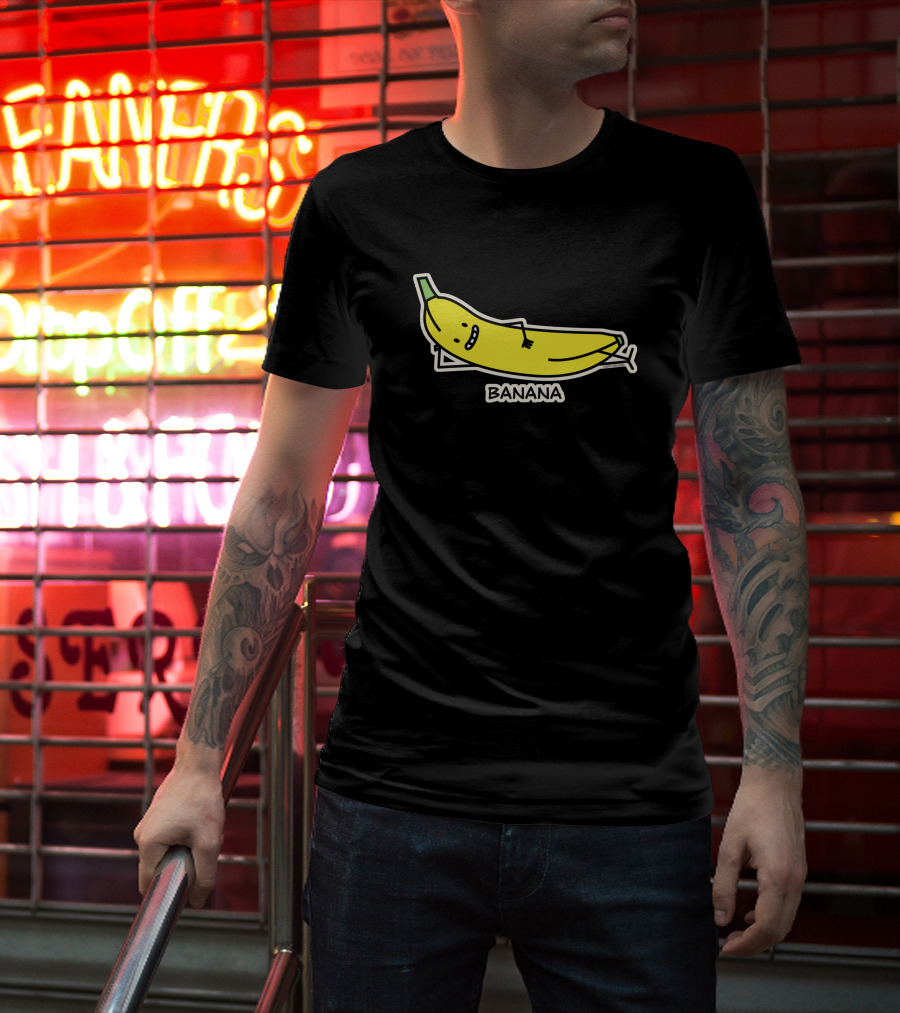 Happy Banana Relaxing Smiling Laying Down T-Shirt