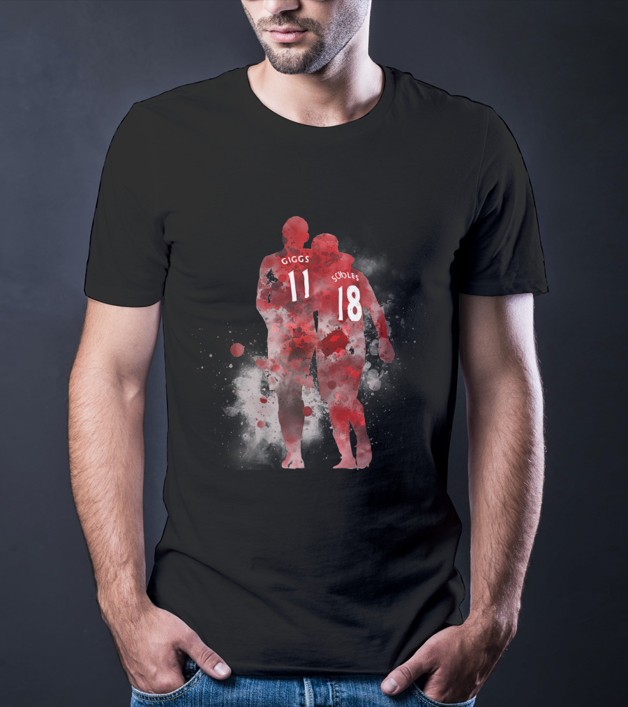 Genuine Legends Giggs 11 Scholes 18 Football Heroes T-Shirt