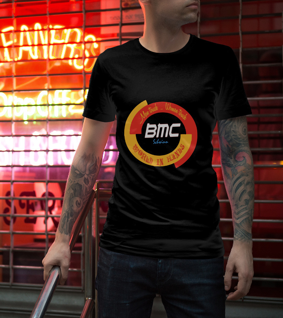 BMC Schwinn Men Touch Women Touch World In Hands Vintage T-Shirt