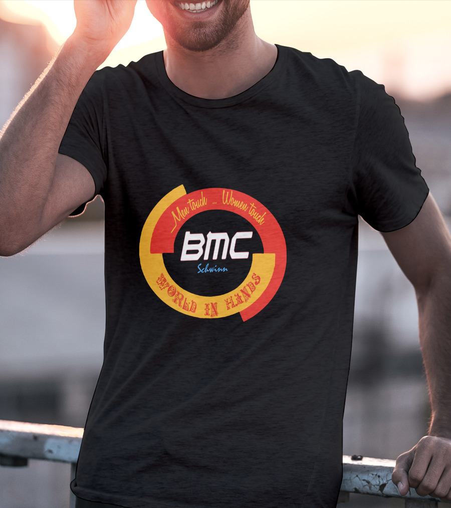 BMC Schwinn Men Touch Women Touch World In Hands Vintage T-Shirt