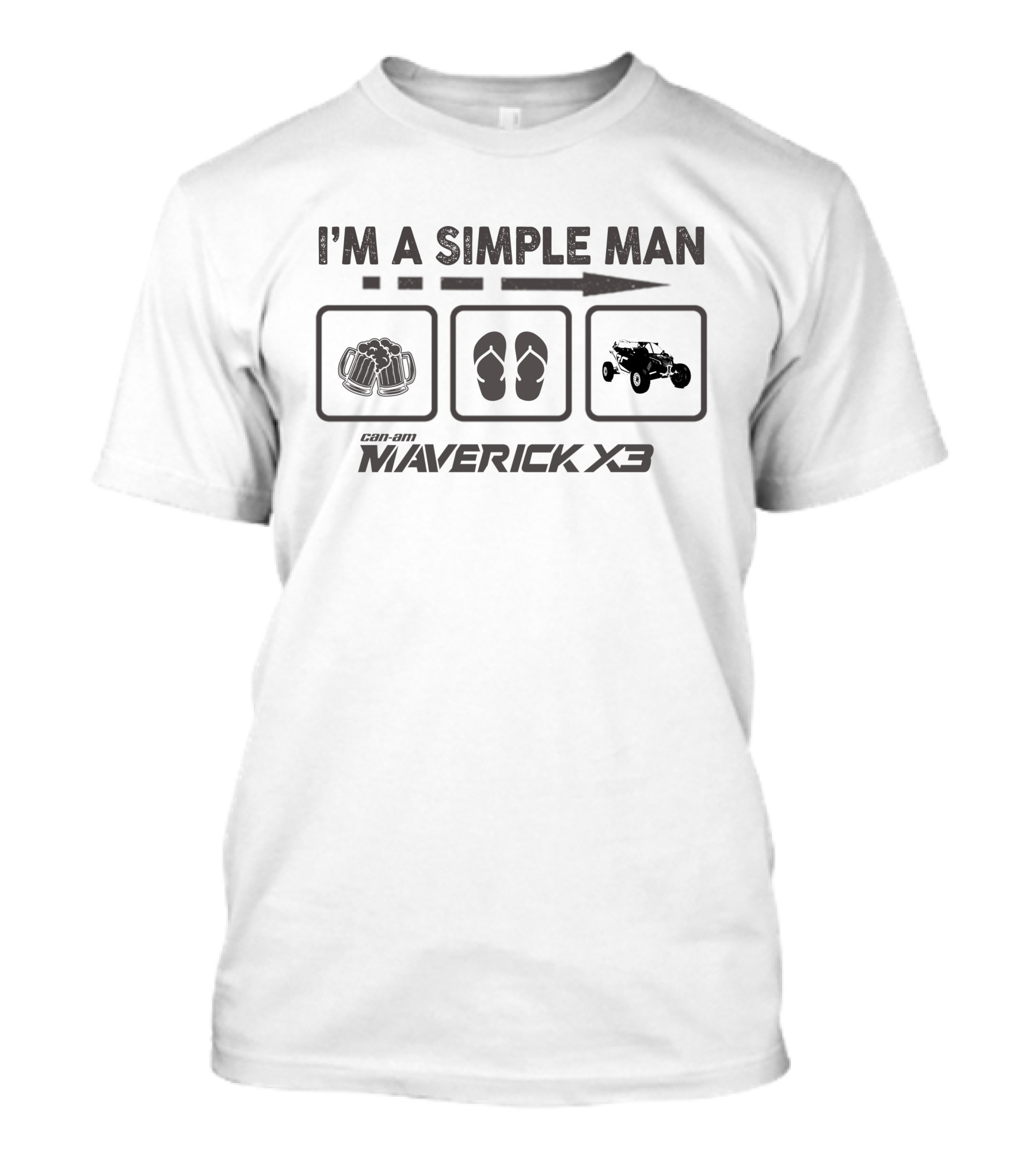I'm A Simple Man Can-am Maverick X3 Beer Flip Flops Buggy T-Shirt