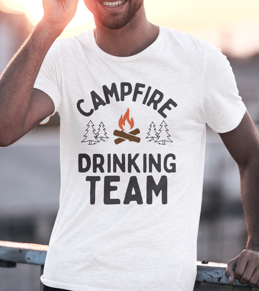 Campfire Drinking Team Camping Vectorized T-Shirt