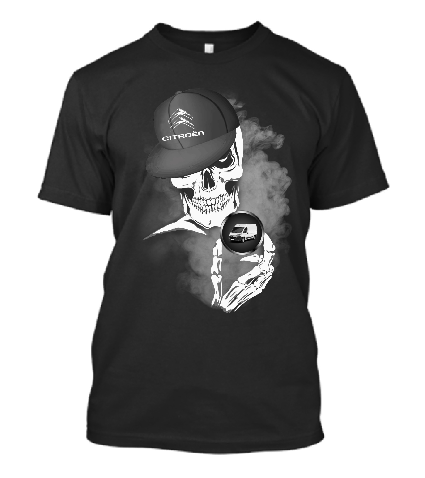 Citroen Relay Skeleton Smoke Concept With Cap And Van Image T-Shirt