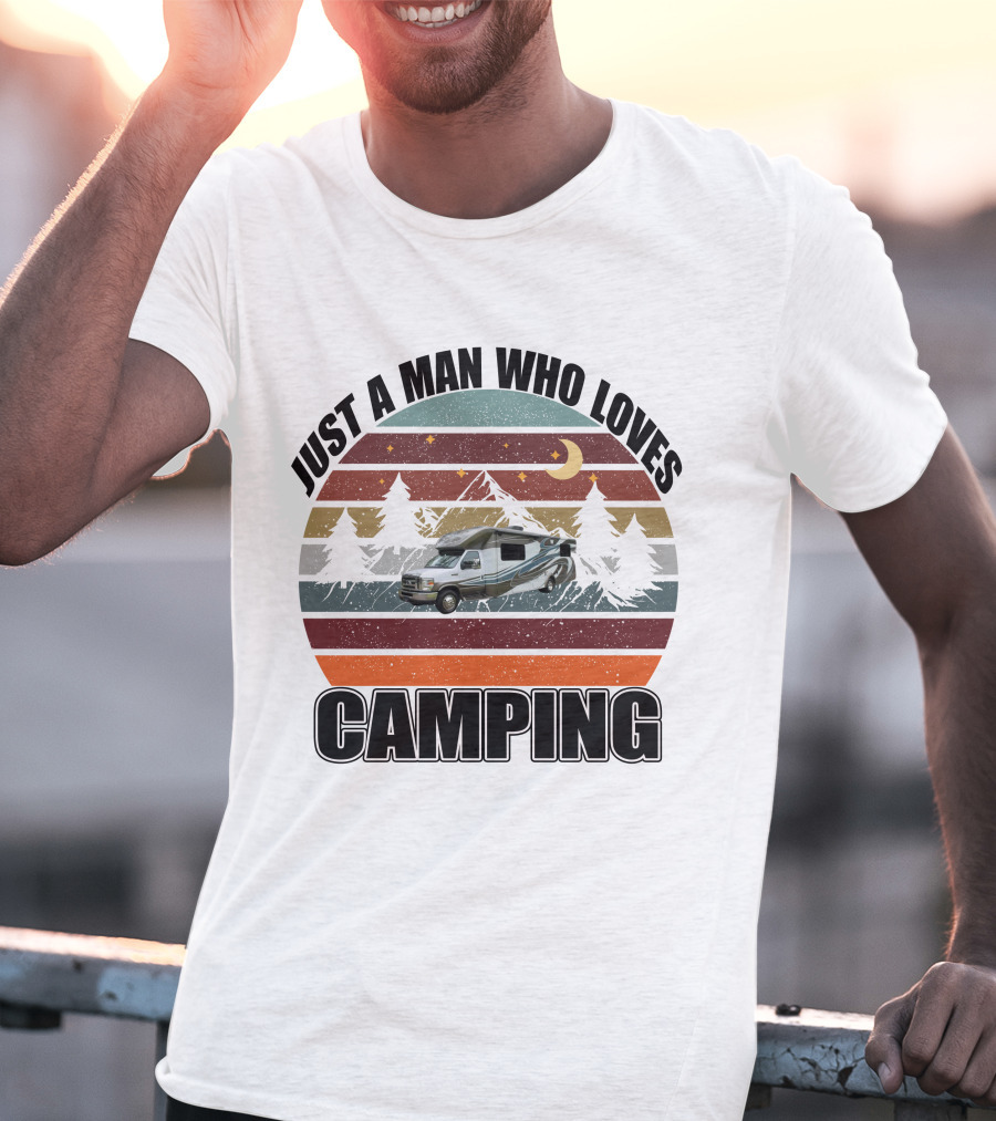 Just A Man Who Loves Camping Winnebago Class C Motorhomes T-Shirt