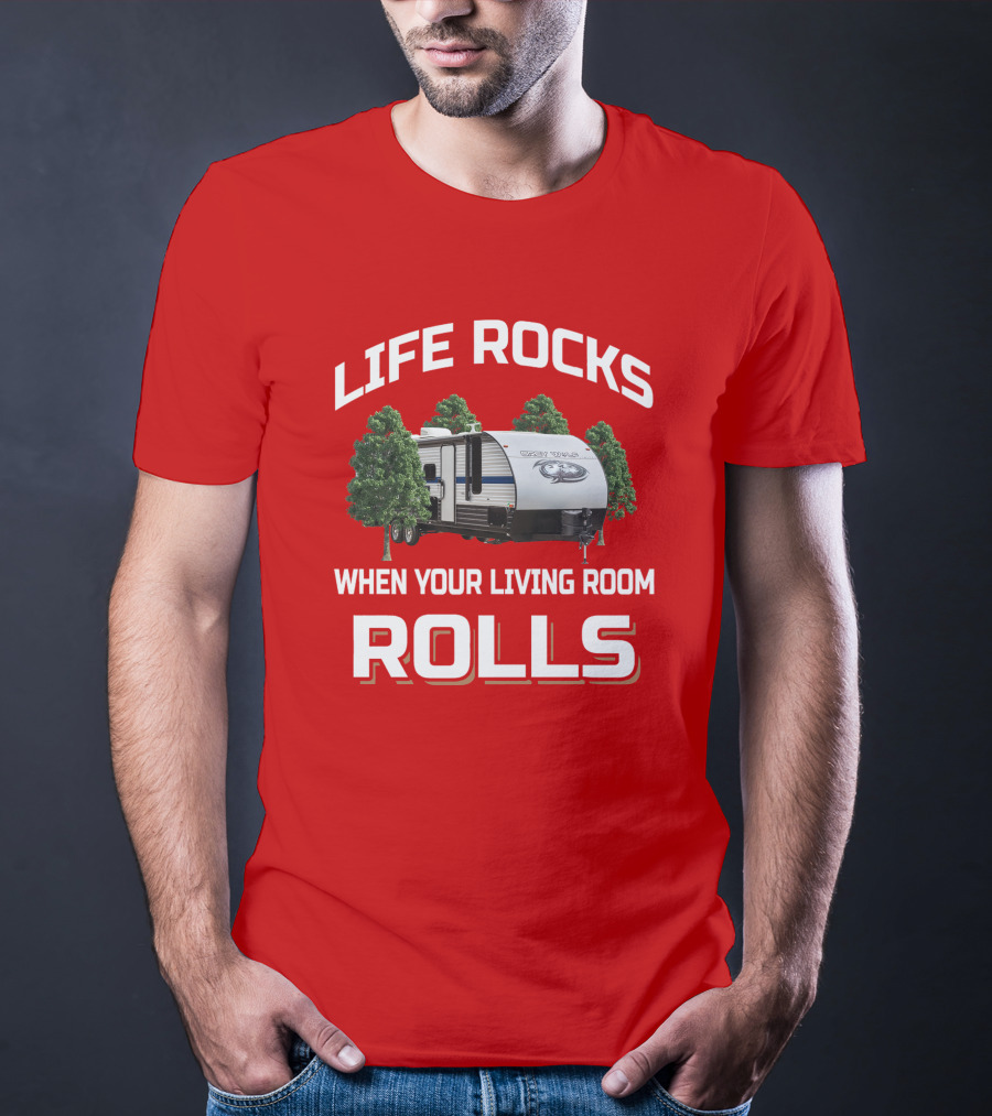 Life Rocks When Your Living Room Rolls Grey Wolf T-Shirt