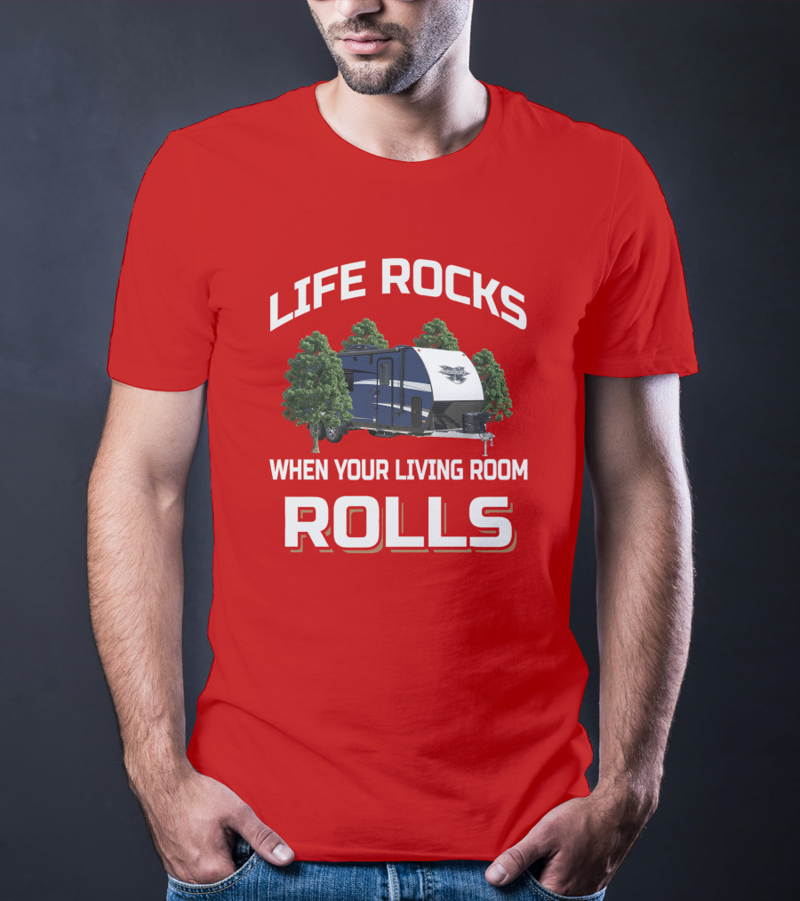 LIFE ROCKS WHEN YOUR LIVING ROOM ROLLS Livin Lite Quicksilver T-Shirt