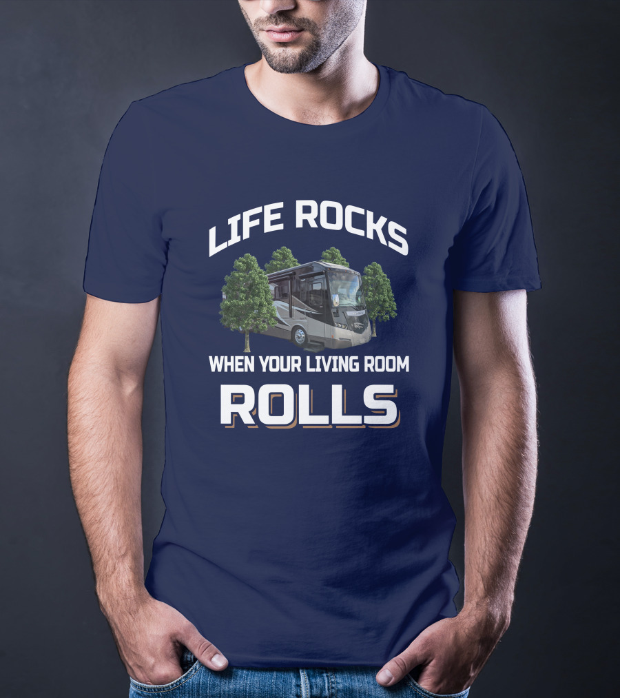 Life Rocks When Your Living Room Rolls Winnebago Meridian 36M T-Shirt