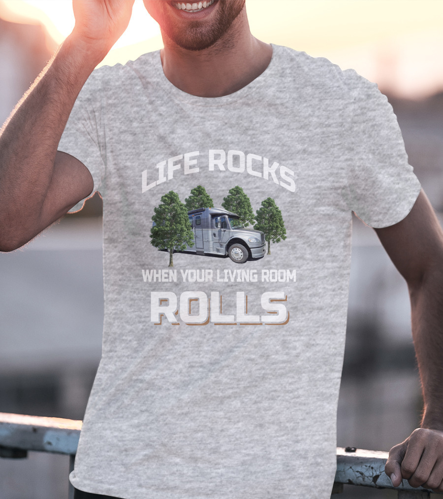 LIFE ROCKS WHEN YOUR LIVING ROOM ROLLS Dynamax Dynaquest XL T-Shirt