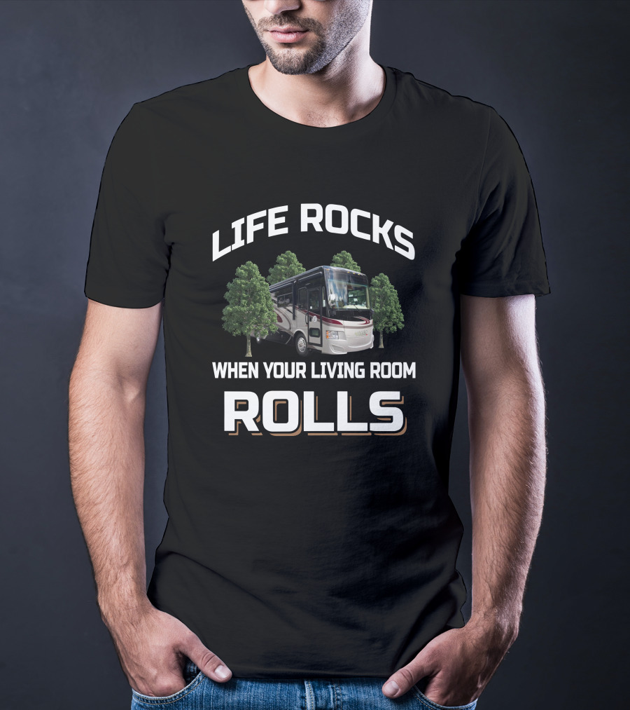 LIFE ROCKS WHEN YOUR LIVING ROOM ROLLS Tiffin Red 33AA T-Shirt