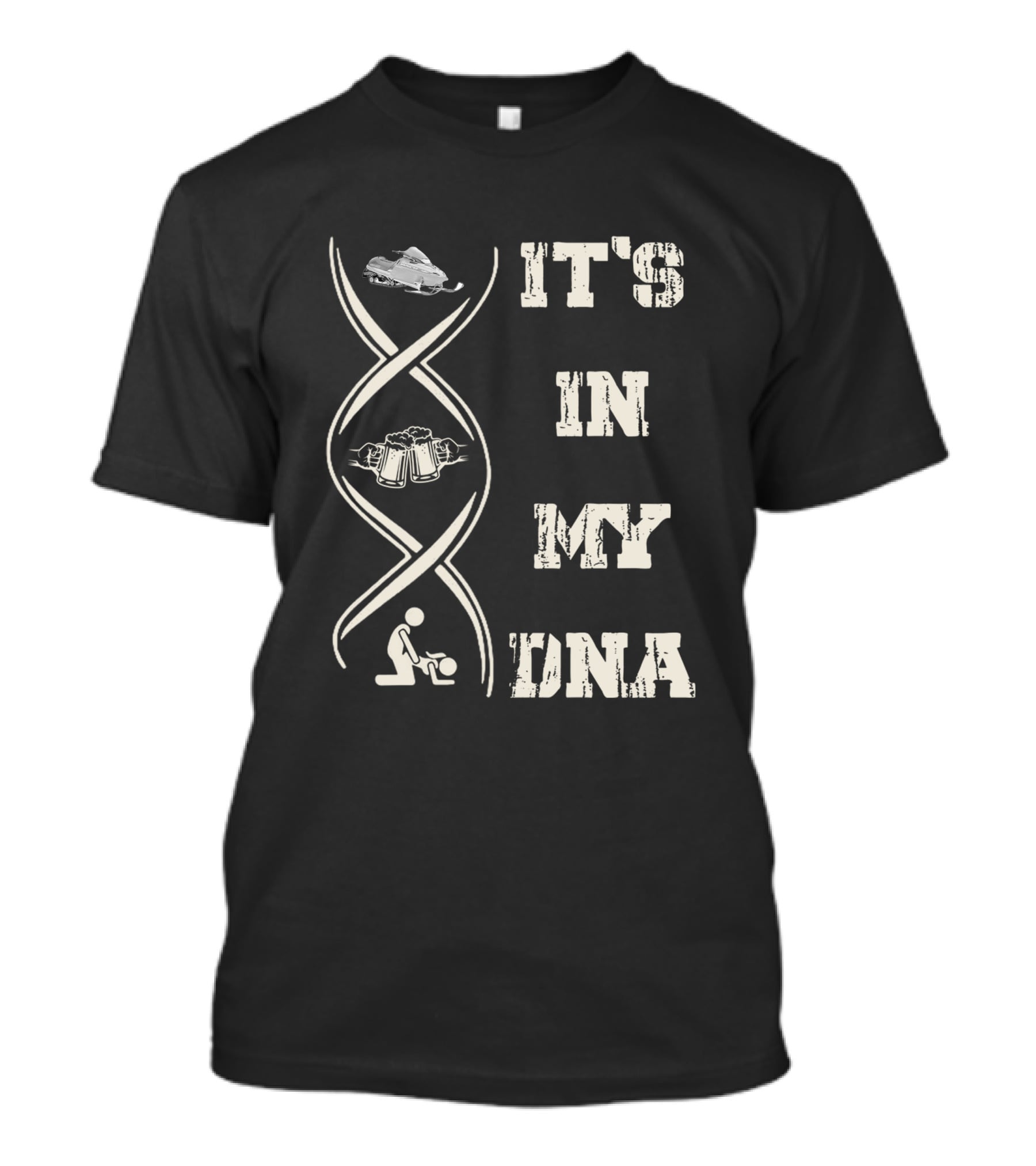 Skidoo Mach It's In My DNA Snowmobile And Beer Iconic Symbols T-Shirt