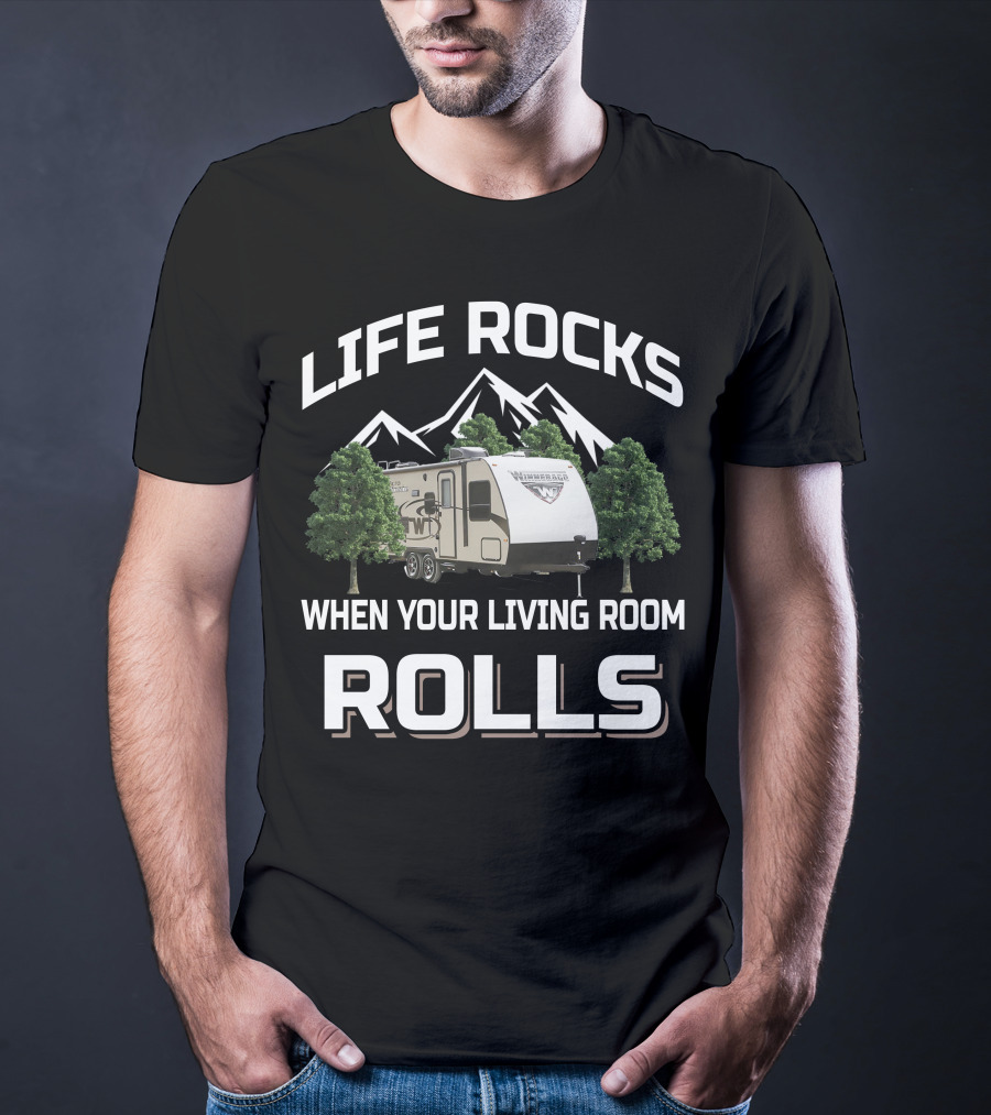 Life Rocks When Your Living Room Rolls Winnebago Micro Minnie T-Shirt