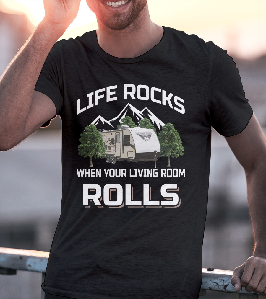 Life Rocks When Your Living Room Rolls Winnebago Micro Minnie T-Shirt