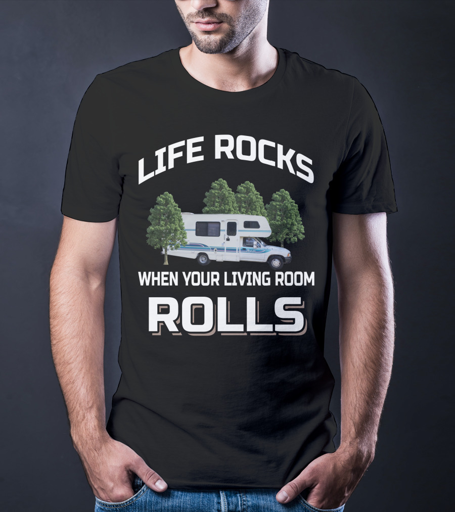 LIFE ROCKS WHEN YOUR LIVING ROOM ROLLS 1992 TOYOTA ITASCA SPIRIT T-Shirt