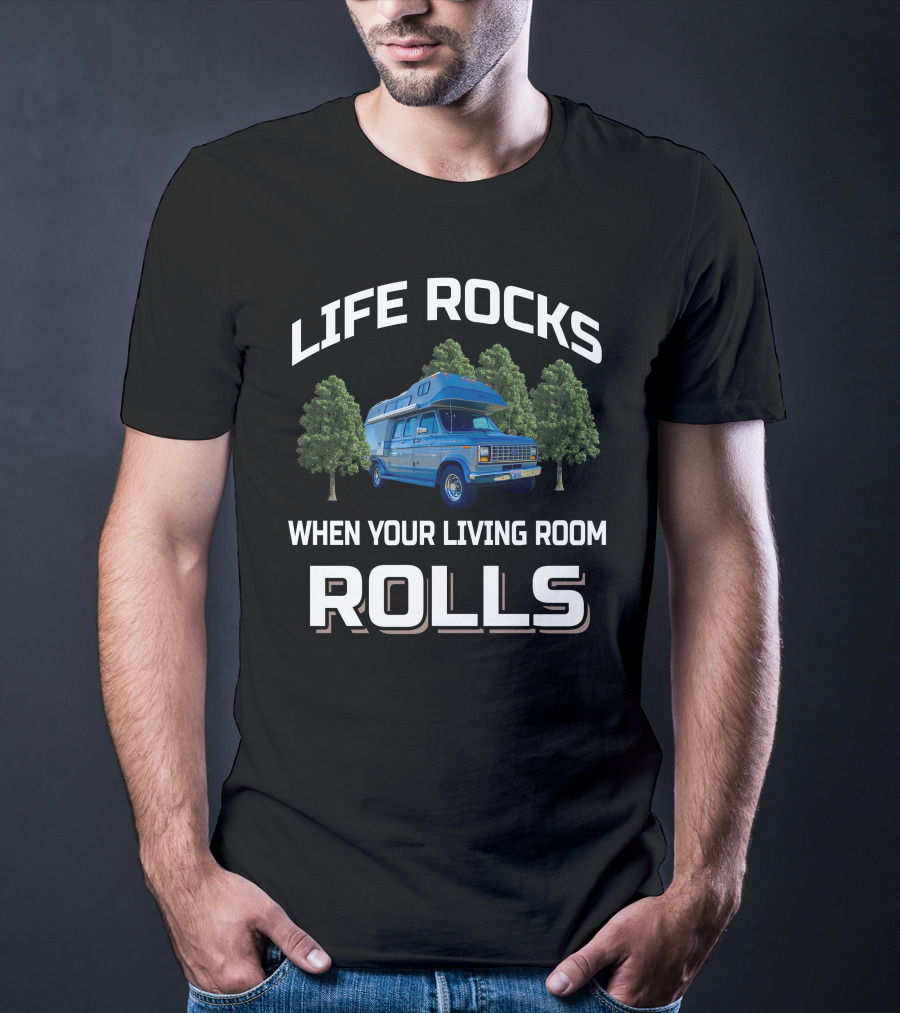 Life Rocks When Your Living Room Rolls 1987 Odessey Van Adventure T-Shirt