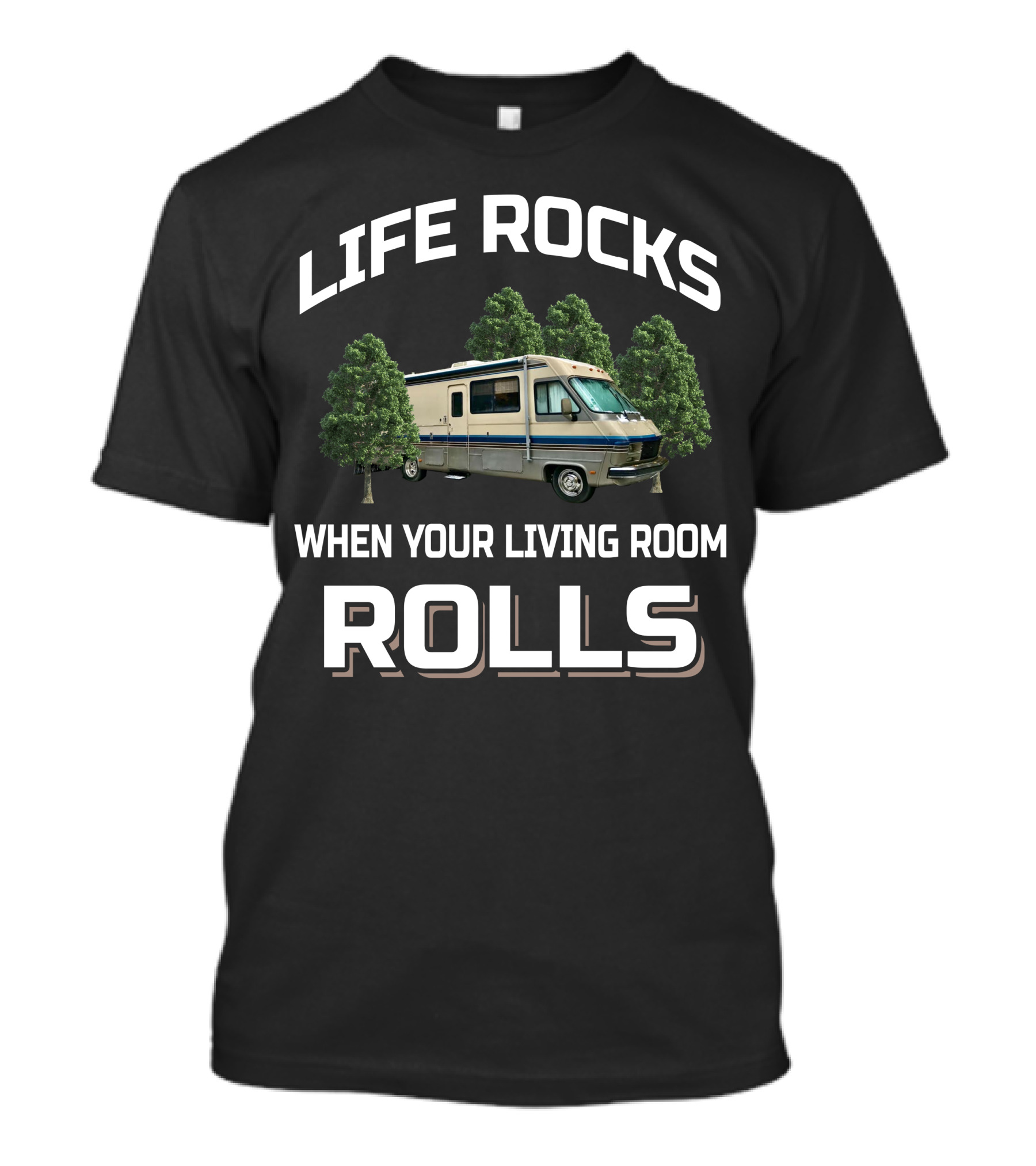 Life Rocks When Your Living Room Rolls Vintage Fleetwood Pace Arrow T-Shirt