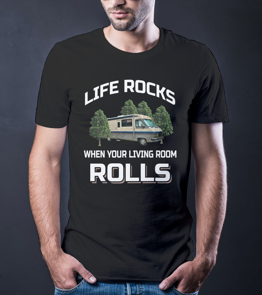 Life Rocks When Your Living Room Rolls Vintage Fleetwood Pace Arrow T-Shirt
