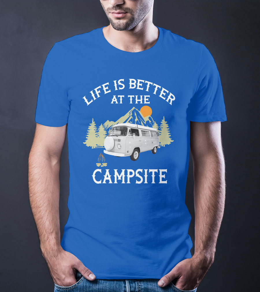 Life Is Better At The Campsite Vw Bus Camper T-Shirt
