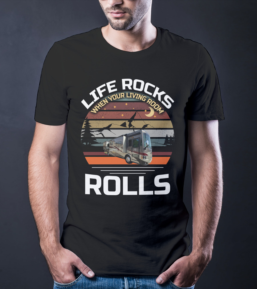 LIFE ROCKS WHEN YOUR LIVING ROOM ROLLS Tiffin Allegro Red T-Shirt