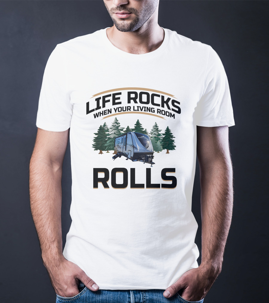 LIFE ROCKS WHEN YOUR LIVING ROOM ROLLS East To West Alta T-Shirt