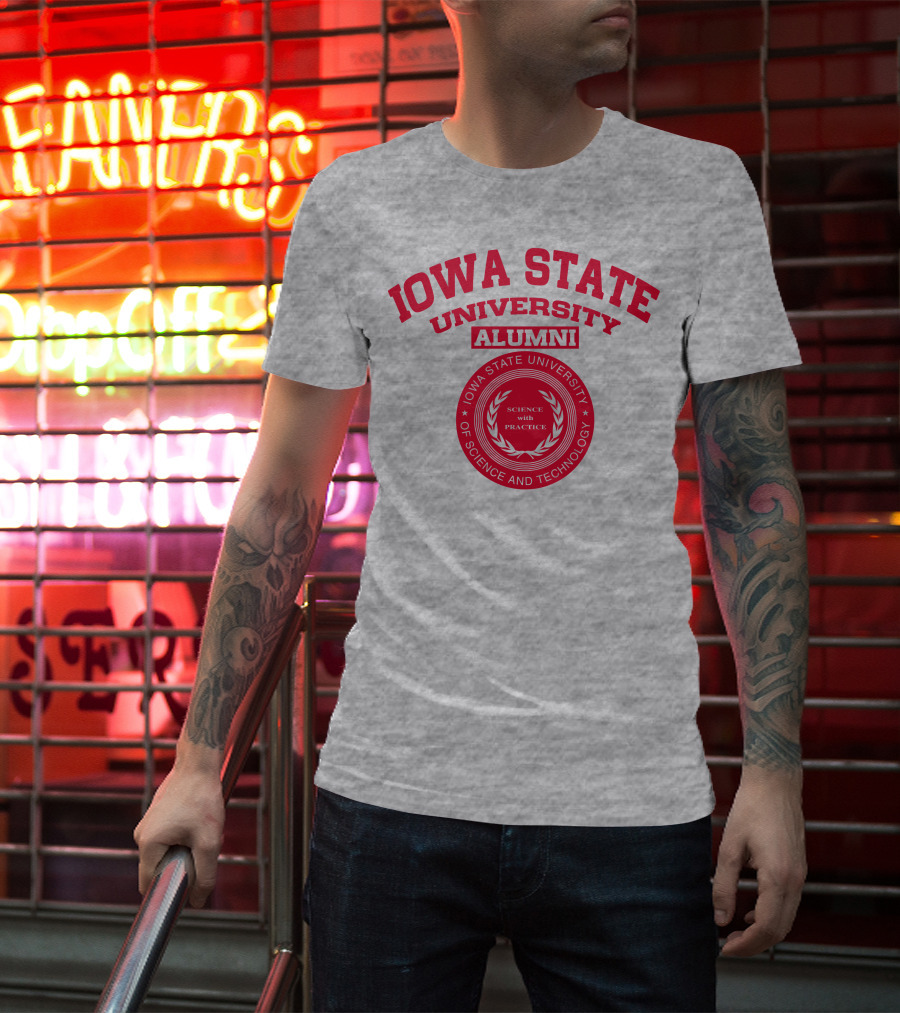Iowa State University Alumni Science With Practice Circular Seal T-Shirt