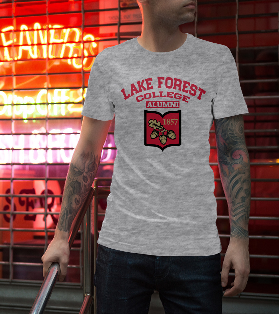 Lake Forest College Alumni 1857 Logo Acorn Shield T-Shirt