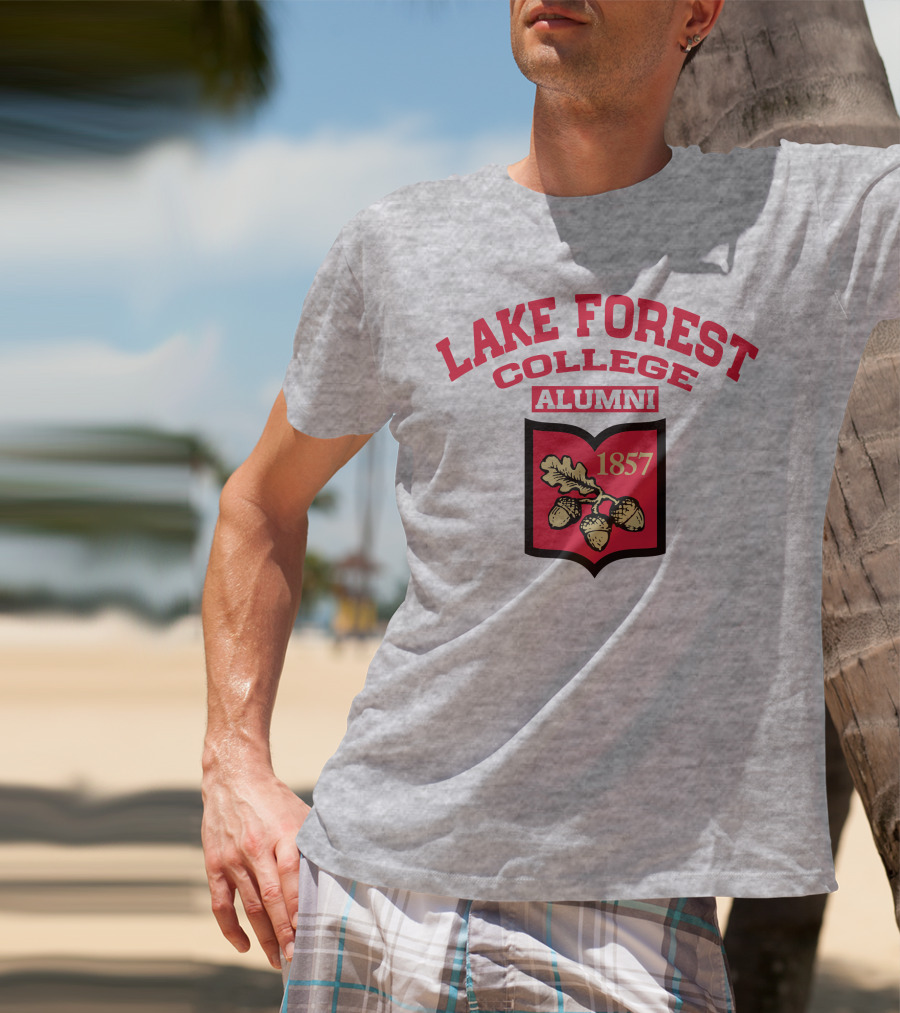 Lake Forest College Alumni 1857 Logo Acorn Shield T-Shirt