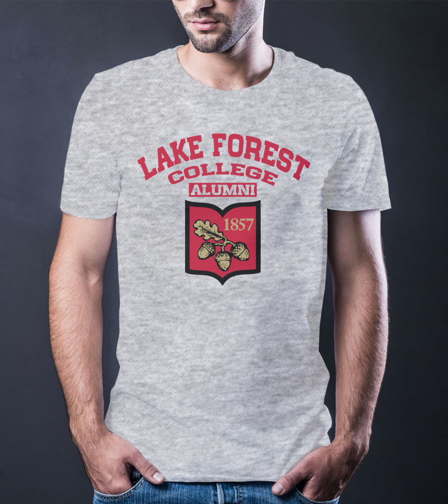 Lake Forest College Alumni 1857 Logo Acorn Shield T-Shirt
