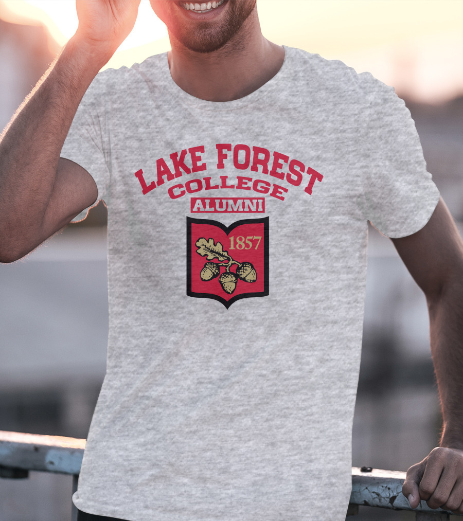 Lake Forest College Alumni 1857 Logo Acorn Shield T-Shirt