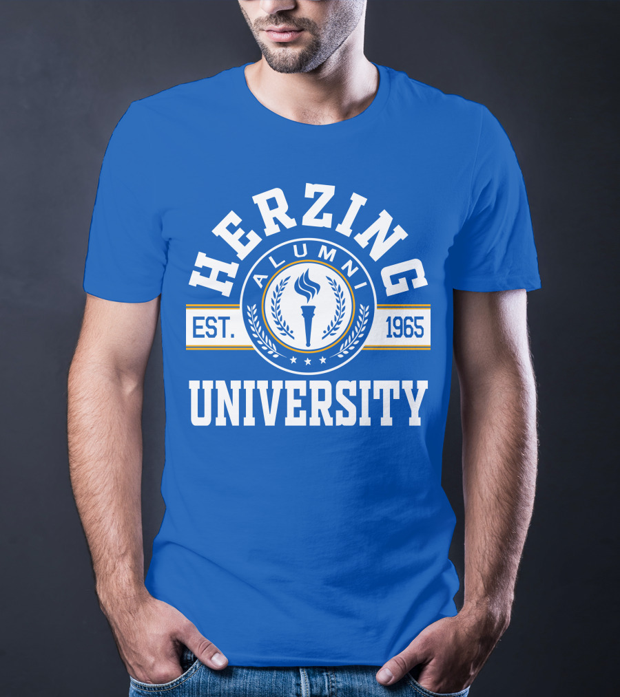 Herzing University Alumni Est. 1965 Logo With Torch And Laurel Wreath T-Shirt