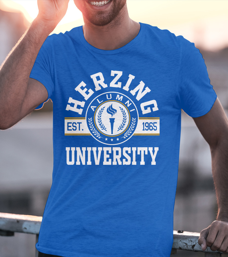 Herzing University Alumni Est. 1965 Logo With Torch And Laurel Wreath T-Shirt
