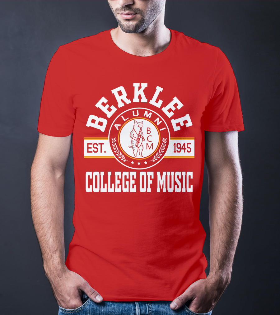 Berklee College Of Music Alumni Est. 1945 BCM Cat T-Shirt