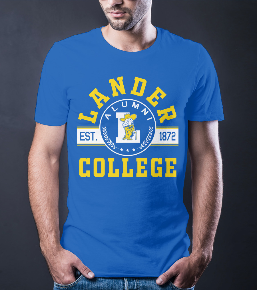 Lander College Alumni Est. 1872 Blue And Yellow T-Shirt
