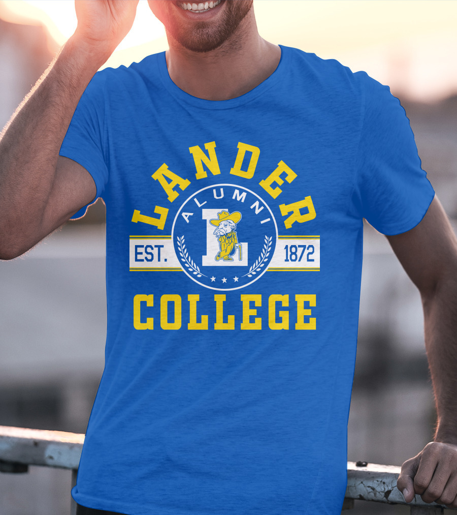Lander College Alumni Est. 1872 Blue And Yellow T-Shirt