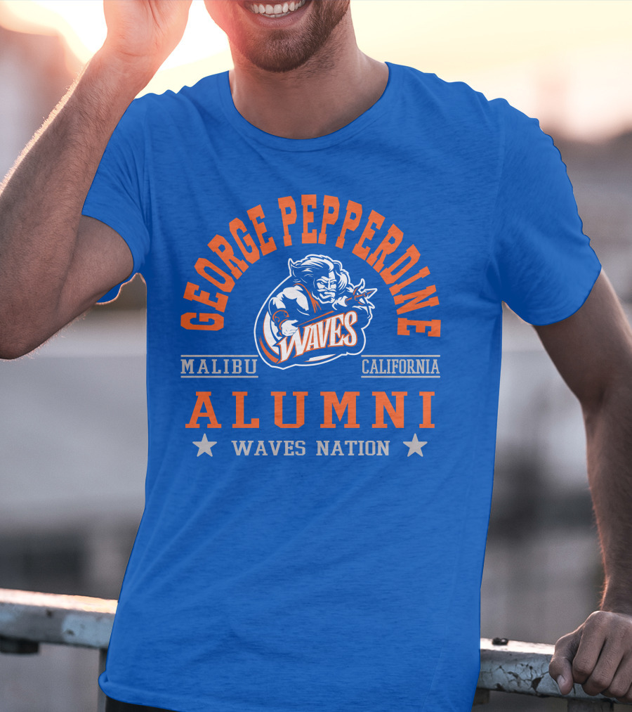 George Pepperdine Waves Alumni Malibu California Waves Nation T-Shirt
