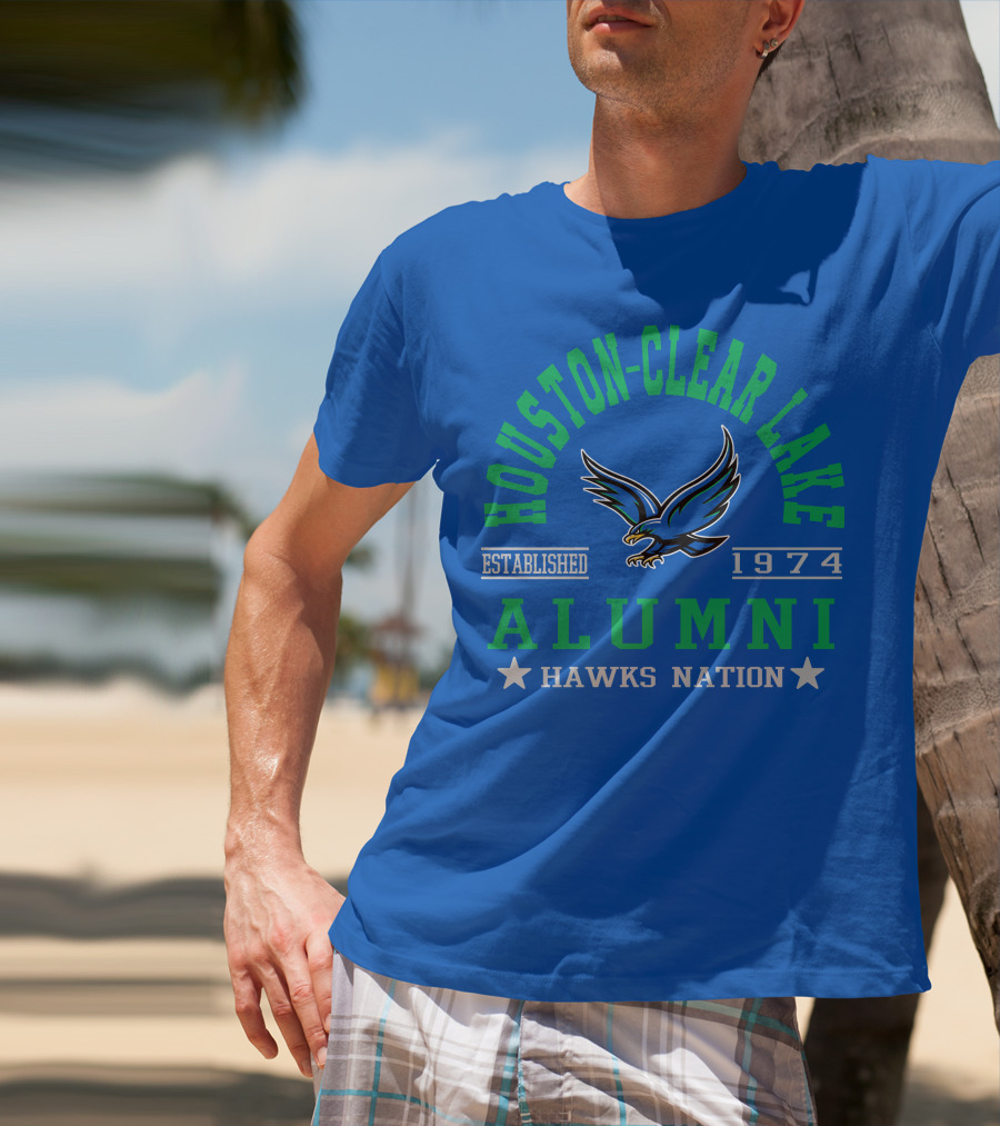 Houston-Clear Lake Alumni Established 1974 Hawks Nation T-Shirt
