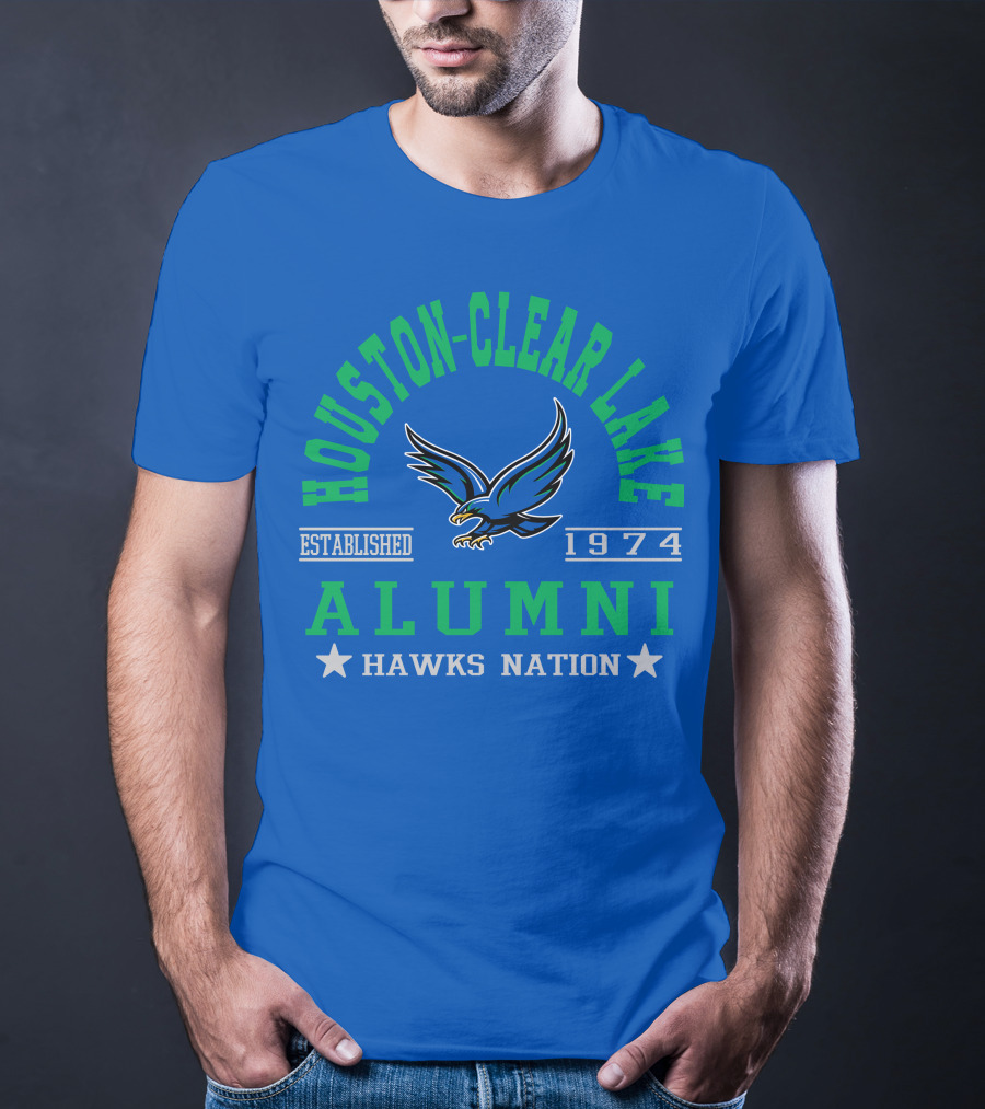 Houston-Clear Lake Alumni Established 1974 Hawks Nation T-Shirt