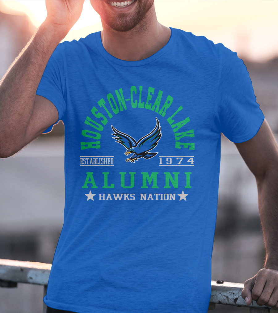 Houston-Clear Lake Alumni Established 1974 Hawks Nation T-Shirt