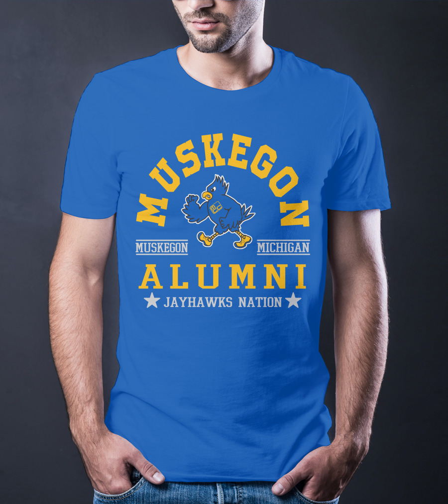 Muskegon Michigan Alumni Jayhawks Nation T-Shirt