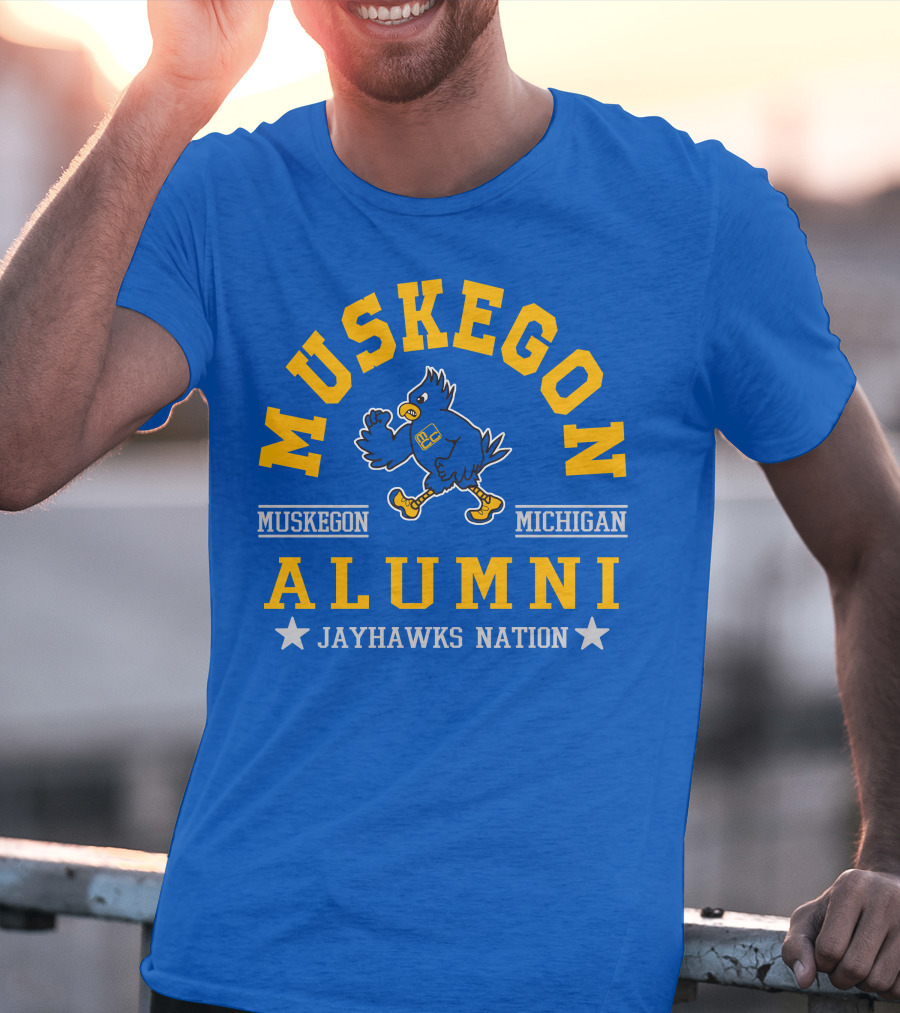 Muskegon Michigan Alumni Jayhawks Nation T-Shirt