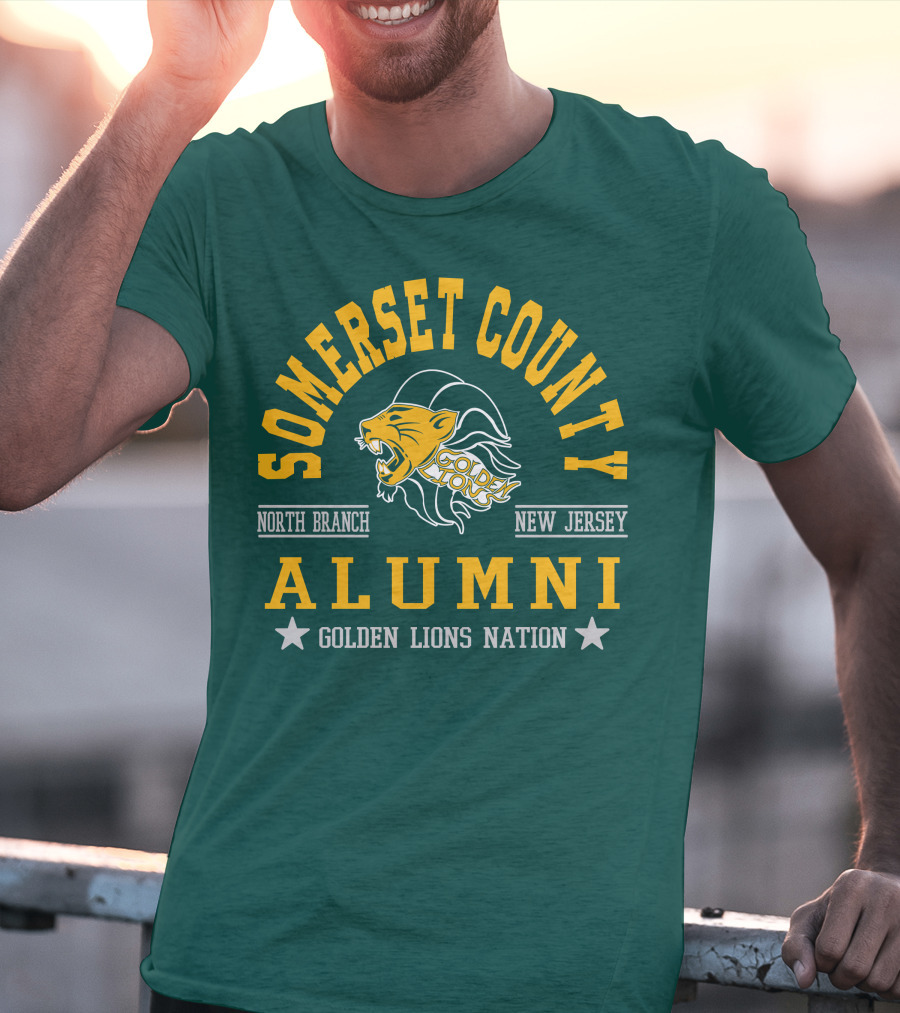 Somerset County New Jersey Alumni Golden Lions Nation North Branch T-Shirt