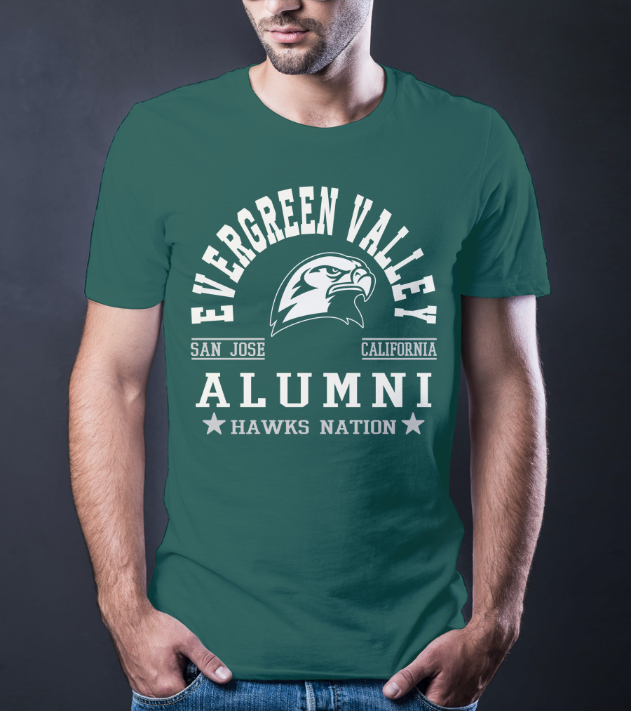 Evergreen Valley San Jose California Alumni Hawks Nation T-Shirt