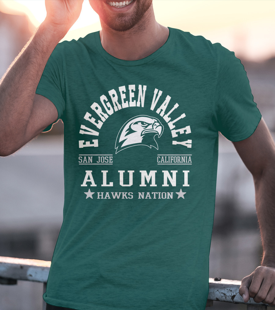 Evergreen Valley San Jose California Alumni Hawks Nation T-Shirt
