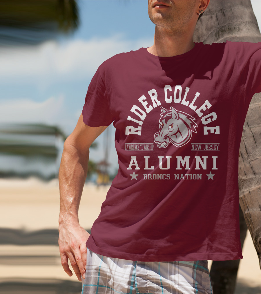 Rider College Alumni Broncs Nation Lawrence Township New Jersey T-Shirt