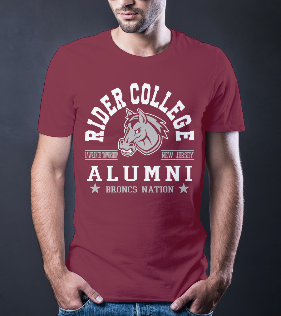 Rider College Alumni Broncs Nation Lawrence Township New Jersey T-Shirt