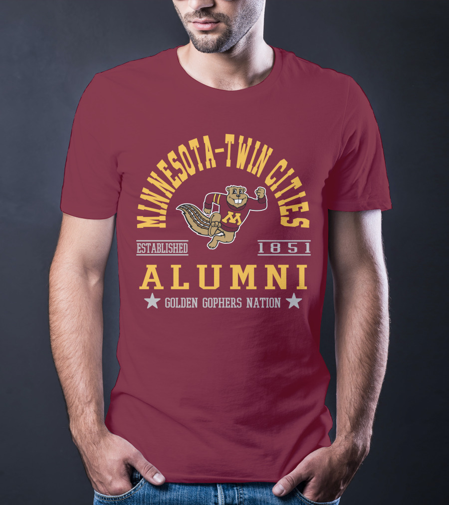 Minnesota-Twin Cities Alumni Established 1851 Golden Gophers Nation T-Shirt