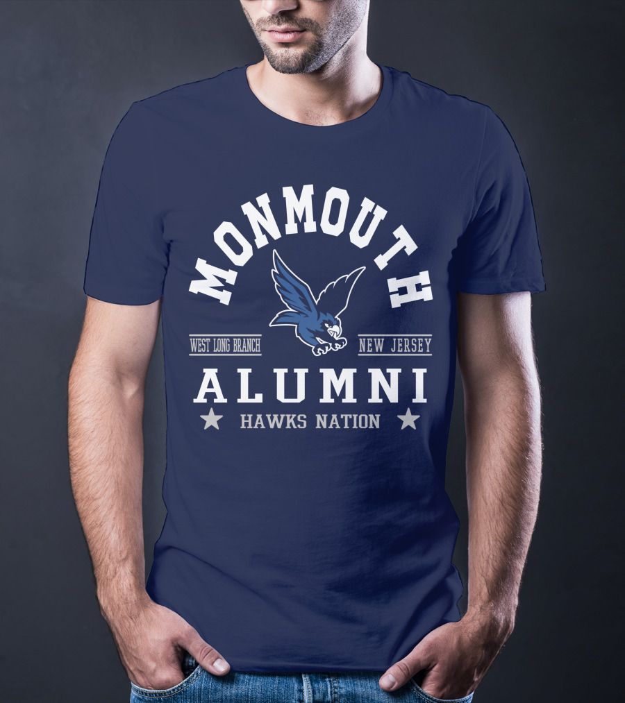 Monmouth College Alumni Hawks Nation West Long Branch New Jersey T-Shirt