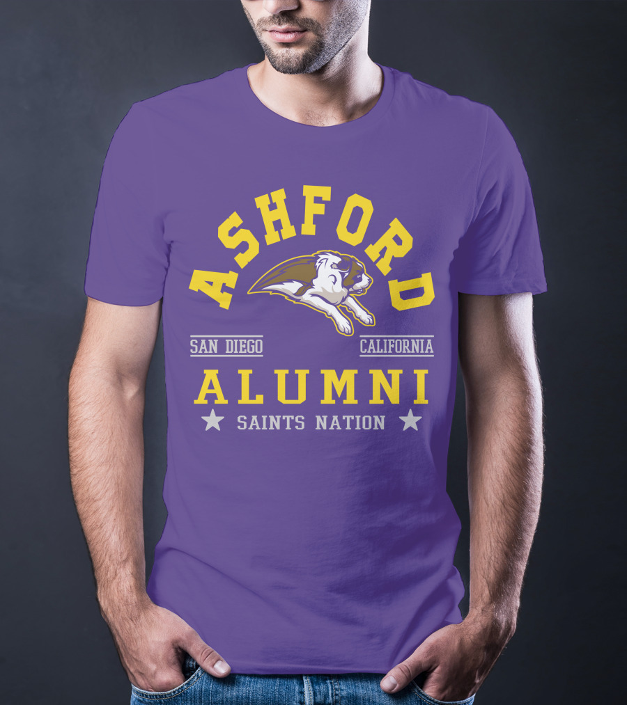 Ashford Alumni San Diego California Saints Nation T-Shirt