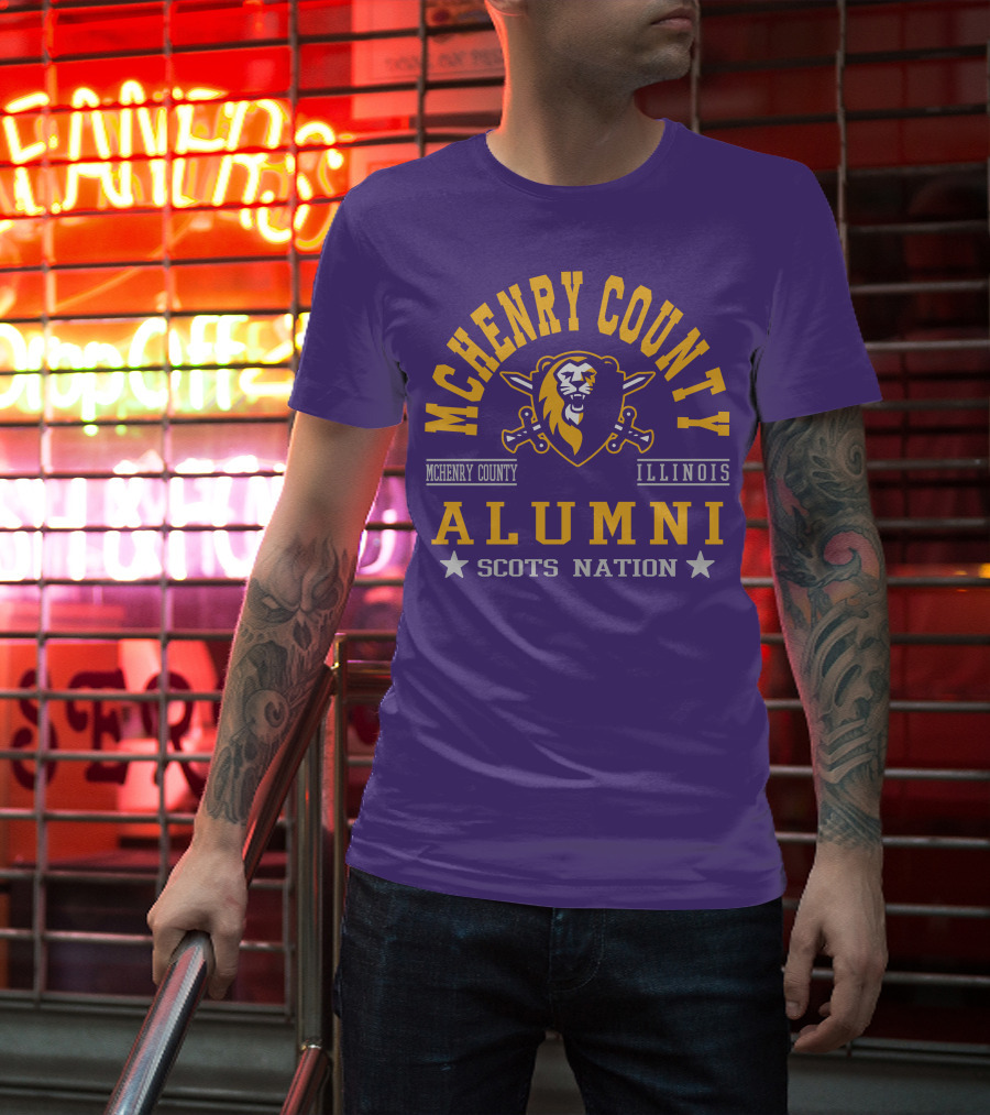 McHenry County Illinois Alumni Scots Nation Lion Crest T-Shirt